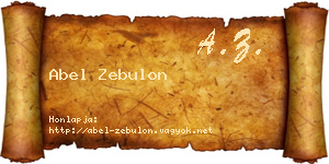 Abel Zebulon névjegykártya